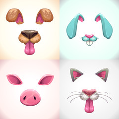 Cartoon animal face items.