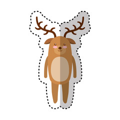 cute reindeer character icon vector illustration design