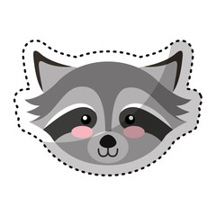 cute raccoon character icon vector illustration design