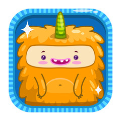 App icon with funny cartoon yellow fluffy monster.