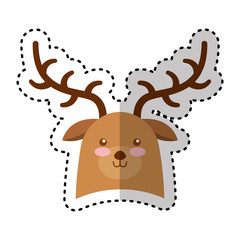 cute reindeer character icon vector illustration design