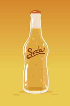 Retro styled soda bottle vector illustration
