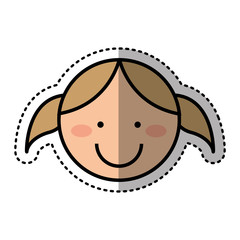 cute girl character icon vector illustration design