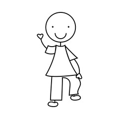 cute boy character icon vector illustration design