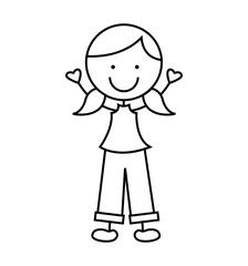 cute girl character icon vector illustration design