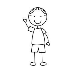 cute boy character icon vector illustration design