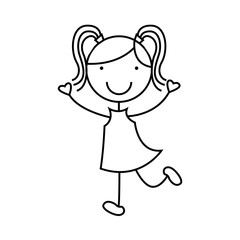 cute girl character icon vector illustration design