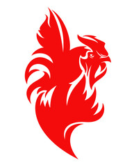 red fire rooster vector design - symbol of Chinese new year 2017