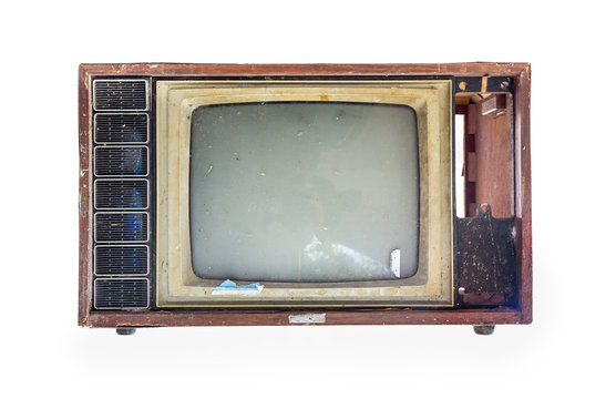 Old TV on the isolated white background.