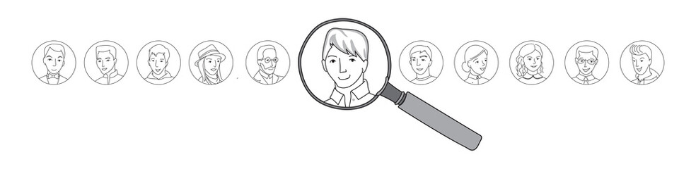 People search round vector concept