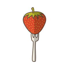 fork with fruit drawing icon vector illustration design