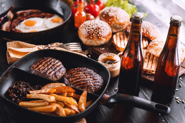 components for juicy homemade burger