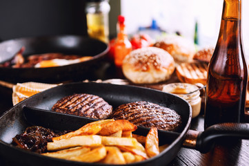 components for juicy homemade burger