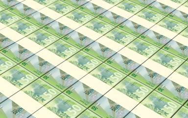 Seychelles rupee bills stacks background. 3D illustration.