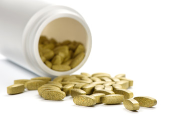 dietary supplements on a white background