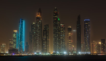 Fototapeta na wymiar The skyline of Dubai in the UAE