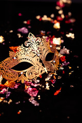 Gold carnival mask.