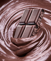Melted chocolate or chocolate glaze.