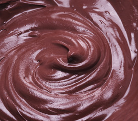 Melted chocolate or chocolate glaze.