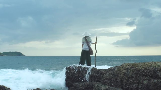 Traveler Is Looking Beyond The Horizon