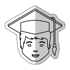 student with graduation uniform vector illustration design