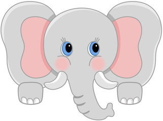 Curious baby elephant peeking