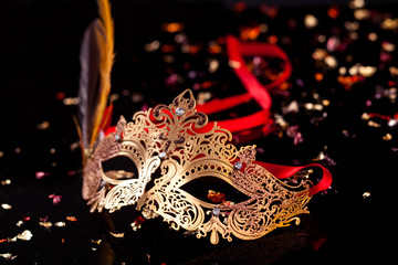 Gold carnival mask.