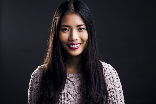 Beautiful Young Asian Woman Smiling