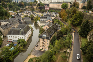 Fototapeta na wymiar good day in rainy Luxembourg.Little fairy Luxembourg.Beautiful panorama from the highest point in Luxembourg.