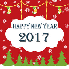 Naklejka premium Merry Christmas and Happy New Year 2017 background. Vector illustration.