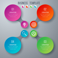 Infographics template four options with circle