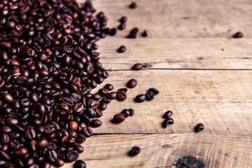 Coffee on grunge wooden background