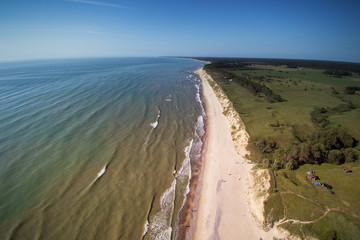 Steep coast near Jurkalne, Latvia, Baltic sea .
