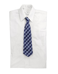 White shirt / White shirt with necktie on white background.