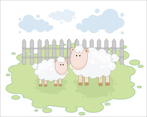 sheep with lamb