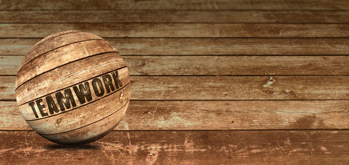 Wood Ball Message - Teamwork