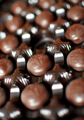 Close up shot of cherry chocolates box