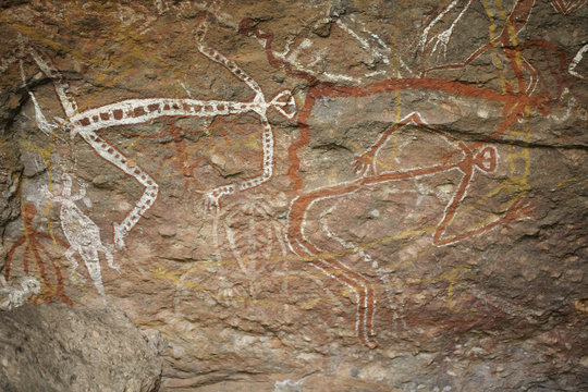 Peinture murale rupestre aborig&egrave;ne, Australie