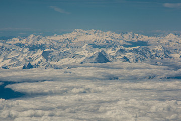 The Alps from flight altitude