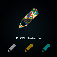 Pen - pixel illustration.