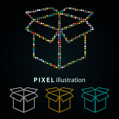 Box - pixel illustration.