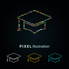 Graduation - pixel illustration.