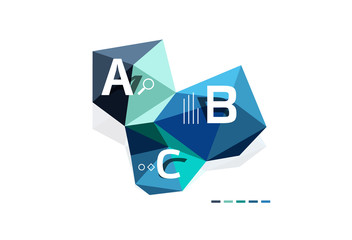 Moden low poly infographics template