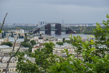 Bridge being built across the Dnieper River in Kiev, Ukraine