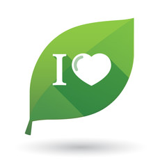 Isolated green leaf with  an 