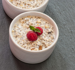 Tasty oatmeal with berries
