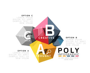 Abstract triangle low poly infographic template