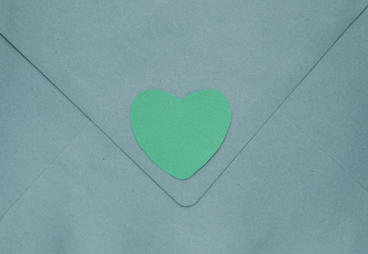blue heart on envelope background