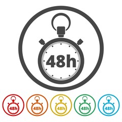 Vector illustration of 48h stopwatch icon 