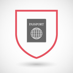 Isolated shield with  a passport